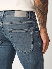 Blue Dark Steel Slim Fit Vintage Wash Denim Jeans - Image 6 of 11