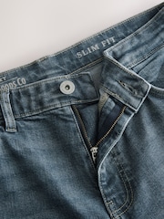 Blue Dark Steel Slim Fit Vintage Wash Denim Jeans - Image 9 of 11