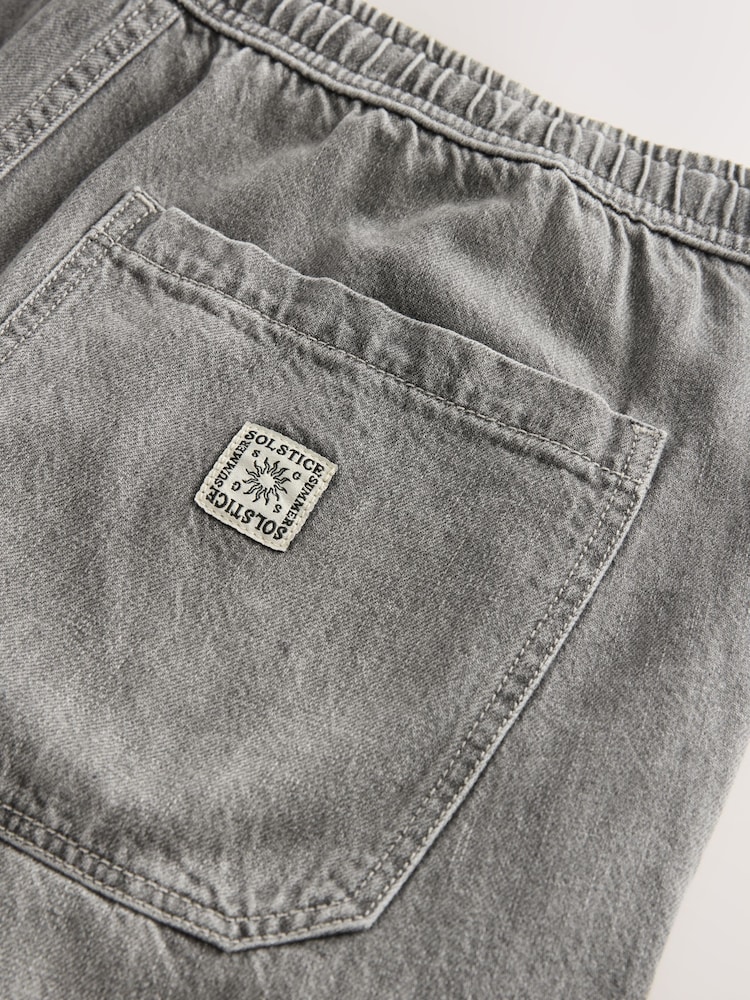 Cinza - Waist Calça Linen Denim jeans com elástico - Imagem 11 de 11