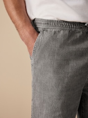Cinza - Waist Calça Linen Denim jeans com elástico - Imagem 6 de 11