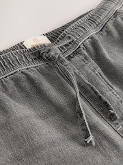 Cinza - Waist Calça Linen Denim jeans com elástico - Imagem 9 de 11