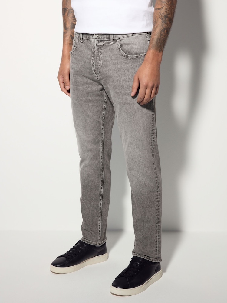 Grey Mid Single Slim Fit Classic Stretch Jeans - Image 1 of 10