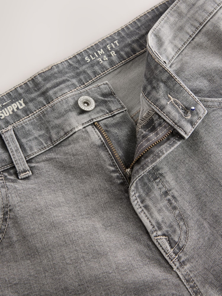 Mediumgrijs - Enkele - Slim fit klassieke stretchy jeans - Image 7 of 10
