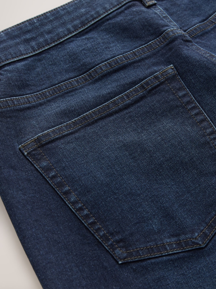 Blue Deep Rinse Single Straight Fit Classic Stretch Jeans - Image 11 of 12