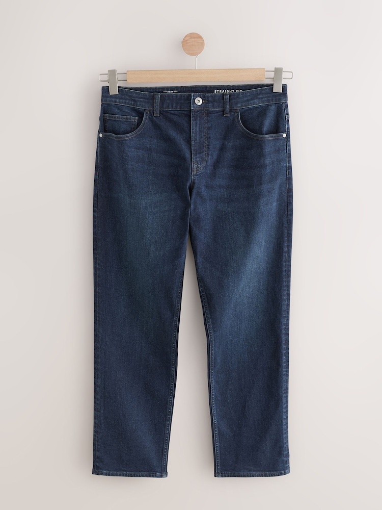 Blue Deep Rinse Single Straight Fit Classic Stretch Jeans - Image 8 of 12