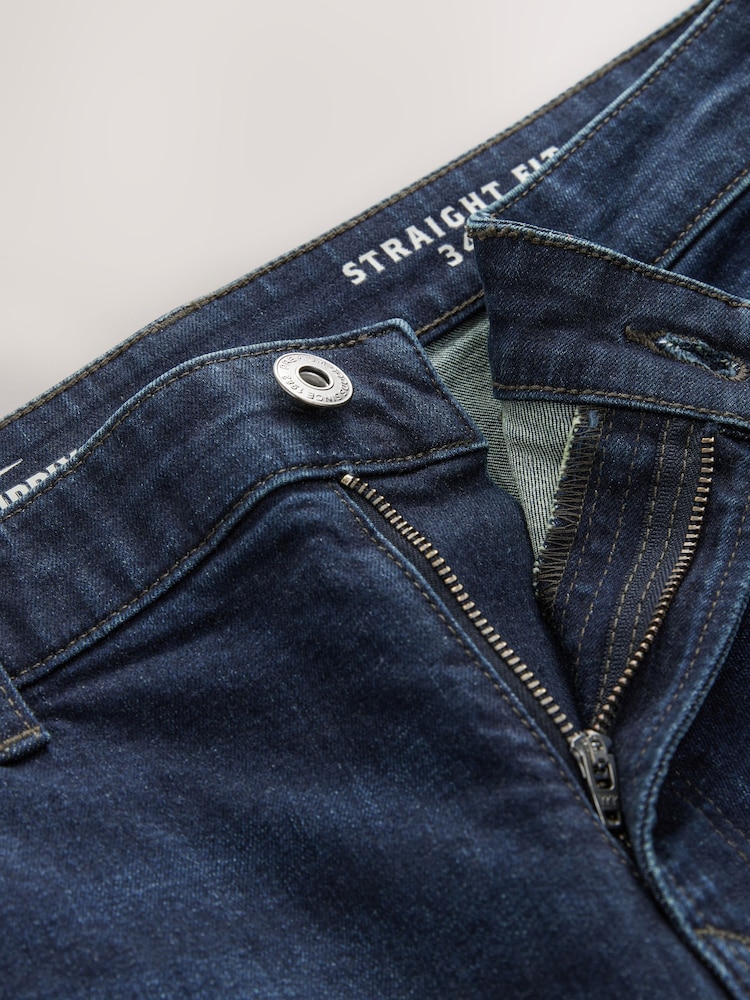 Blue Deep Rinse Single Straight Fit Classic Stretch Jeans - Image 9 of 12