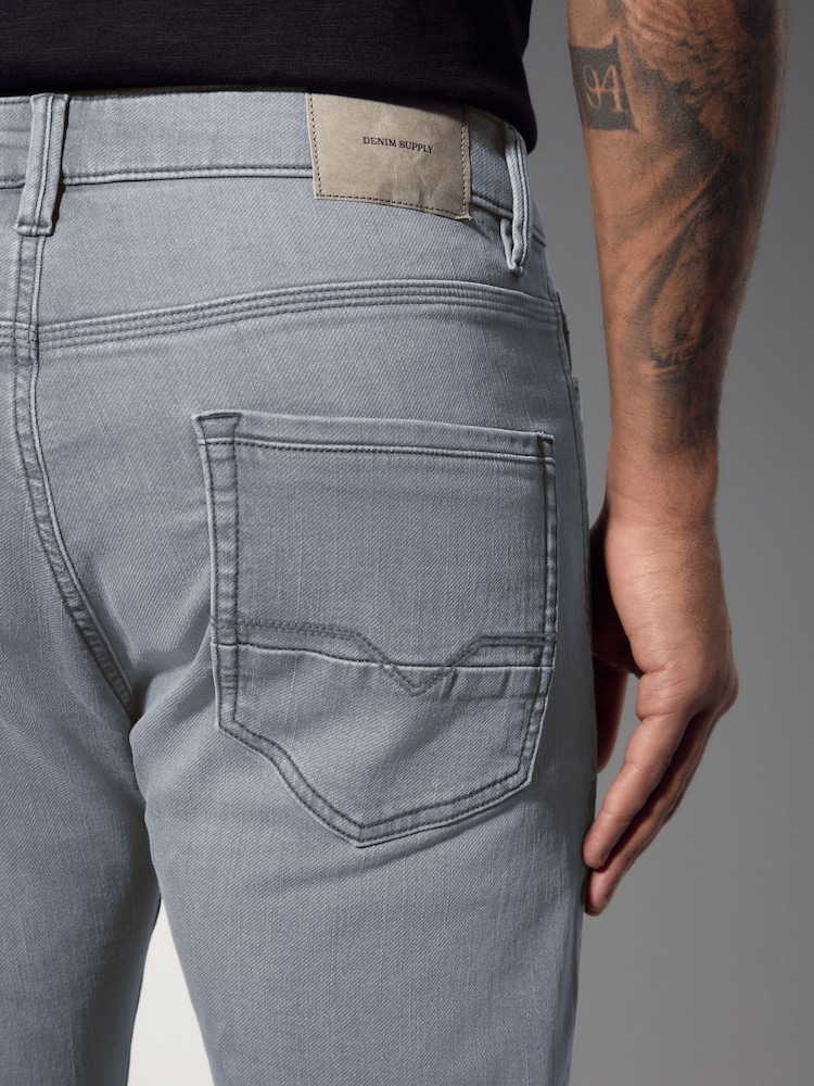 Light Grey Skinny Fit Comfort Stretch Jeans - Image 6 of 10
