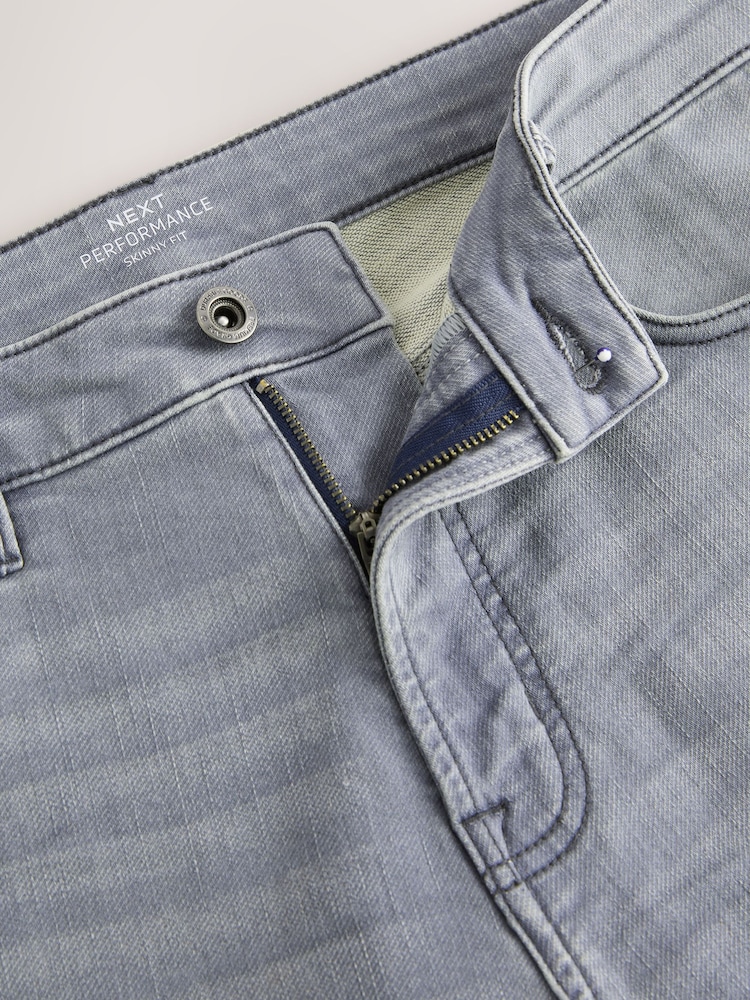 Light Grey Skinny Fit Comfort Stretch Jeans - Image 7 of 10