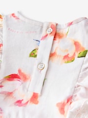 Baker by Ted Baker Floral Lace Trim Tier 100% Cotton Dress - Image 5 of 5