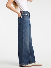 Guess Jeans Blue Wide Leg Denim 100% Cotton Jeans - Image 3 of 6