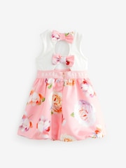 Baker by Ted Baker Peach Pink Bubble Hem Floral Dress - Image 2 of 5
