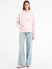 Guess Jeans Pink 100% Cotton Logo Jersey Hoodie - Image 3 of 4