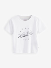 Guess Jeans White Baby 100% Cotton Vintage Logo Cropped T-Shirt - Image 5 of 5