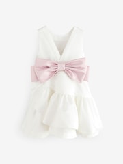 Белое атласное платье для особых случаев с бантом на талии Baker by Ted Baker - Изображение 8 из 11