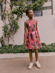 Baker by Ted Baker Pink Floral Airtex Scuba Dress - Image 1 of 12