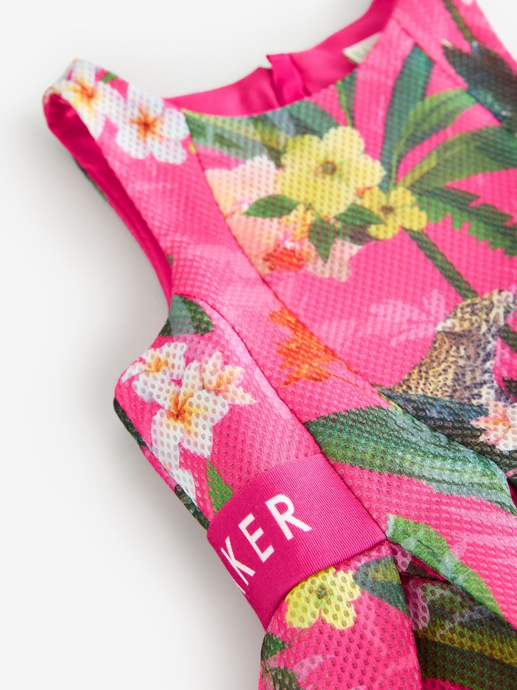 Baker by Ted Baker Pink Floral Airtex Scuba Dress - Image 12 of 12