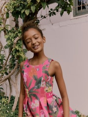 Baker by Ted Baker Pink Floral Airtex Scuba Dress - Image 4 of 12
