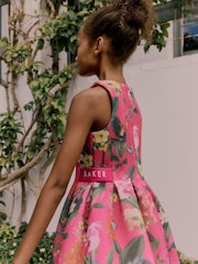 Baker by Ted Baker Pink Floral Airtex Scuba Dress - Image 5 of 12