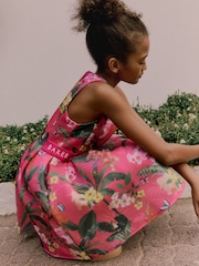 Baker by Ted Baker Pink Floral Airtex Scuba Dress - Image 7 of 12