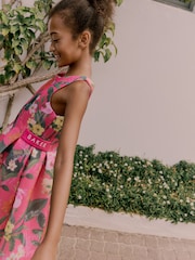 Baker by Ted Baker Pink Floral Airtex Scuba Dress - Image 8 of 12