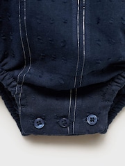 Mango Blue Frilled Bodysuit With Metallic Stripes - Image 3 of 3