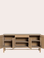 Laura Ashley Washed Oak Braystone 4 Door 1 Drawer Sideboard - Image 4 of 6