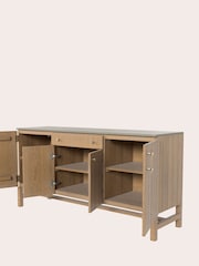Laura Ashley Washed Oak Braystone 4 Door 1 Drawer Sideboard - Image 5 of 6