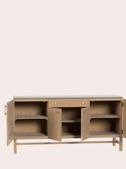 Laura Ashley Washed Oak Braystone 4 Door 1 Drawer Sideboard - Image 6 of 6