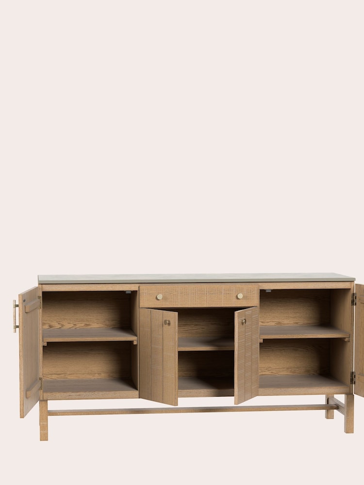 Laura Ashley Washed Oak Braystone 4 Door 1 Drawer Sideboard - Image 6 of 6