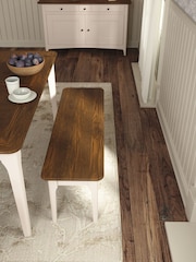 Laura Ashley Soft Truffle Dark Chestnut Hapton Dining Bench - Image 2 of 5