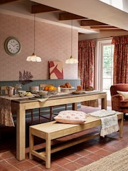 Laura Ashley Washed Oak Braystone Dining Bench - Image 1 of 5