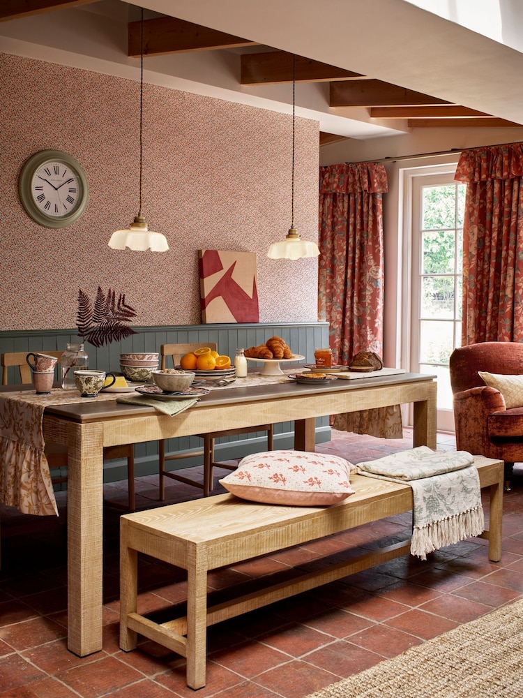 Laura Ashley Washed Oak Braystone Dining Bench - Image 1 of 5