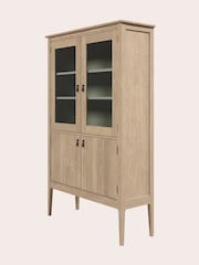 Laura Ashley Washed Oak Calford 4 Door Glazed Cabinet - Image 4 of 7