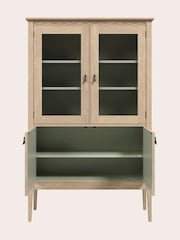 Laura Ashley Washed Oak Calford 4 Door Glazed Cabinet - Image 6 of 7