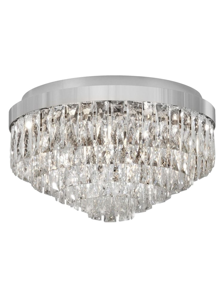 Eglo Chrome Valparaiso 1 Clear Crystal Modern Ceiling Light - Image 1 of 3