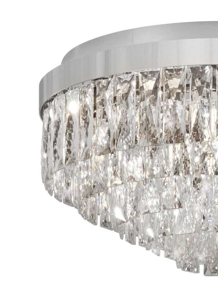 Eglo Chrome Valparaiso 1 Clear Crystal Modern Ceiling Light - Image 2 of 3