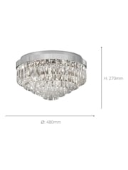 Eglo Chrome Valparaiso 1 Clear Crystal Modern Ceiling Light - Image 3 of 3