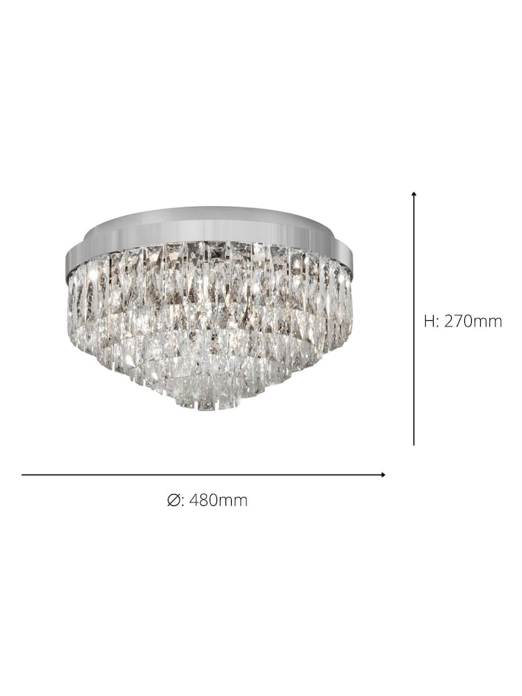 Eglo Chrome Valparaiso 1 Clear Crystal Modern Ceiling Light - Image 3 of 3