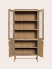 Laura Ashley Washed Oak Braystone 4 Door Glazed Cabinet - Image 5 of 6