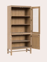 Laura Ashley Washed Oak Braystone 4 Door Glazed Cabinet - Image 6 of 6