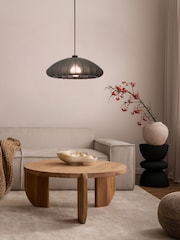 Eglo Black Barlaston Fabric & Steel Pendant Ceiling Light - Image 1 of 4