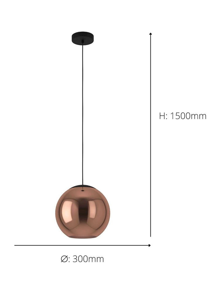 Eglo Cordoba Spherical Glass And Steel Pendant Ceiling Light - Imagen 4 de 4 Eglo Cordoba Spherical Glass And Steel Pendant Ceiling Light - Imagen 4 de 4