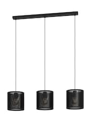 Eglo Black Manby Industrial Steel 3 Light Pendant Ceiling Light - Image 2 of 4