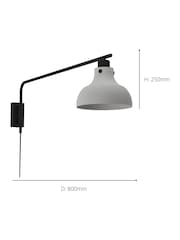 Eglo Grey and Black Matlock Steel Armed Wall Light - Image 4 of 4