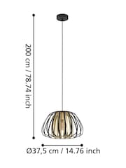 Eglo Black Encinitos Modern Caged Style Pendant Ceiling Light - Image 4 of 4