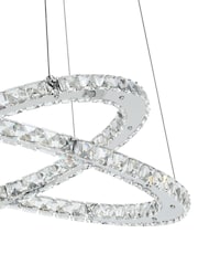 Eglo Chrome Varrazo Crystal Effect Glass Steel Pendant Ceiling Light - Image 3 of 4
