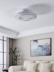 Eglo White Malinska Crystal Effect Ceiling Fan with Integrated LED - Image 2 of 5