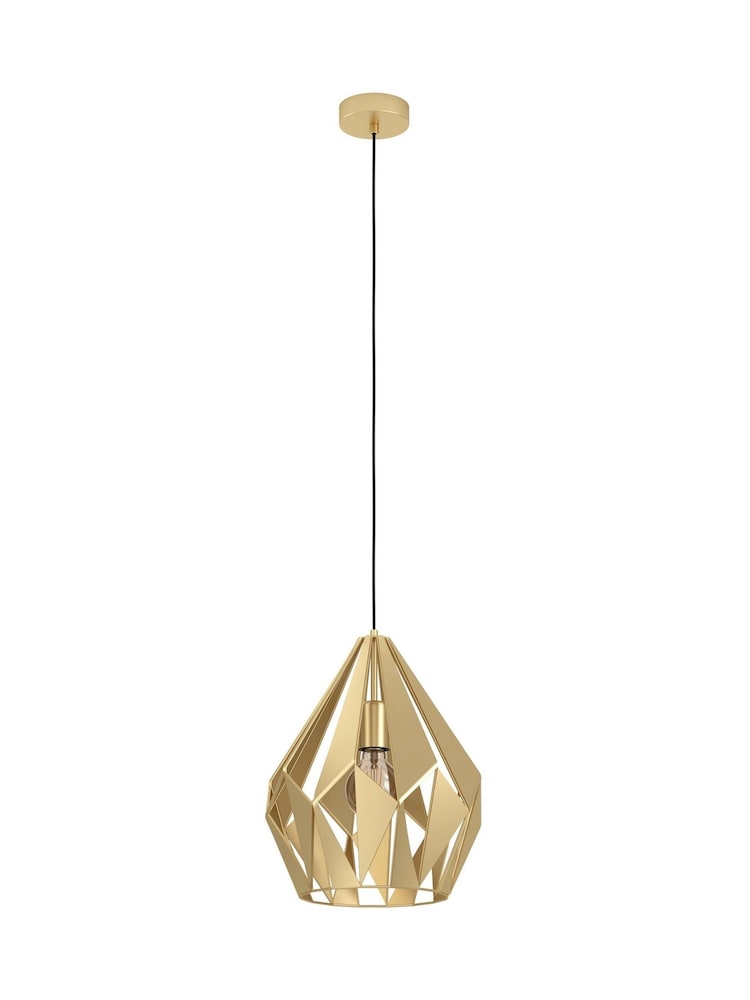 Eglo Gold Carlton Single Pendant Ceiling Light Light - Image 2 of 4 Eglo Gold Carlton Single Pendant Ceiling Light Light - Image 2 of 4