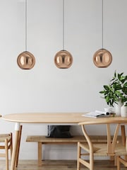 Eglo Black Cordoba Spherical Glass Steel Three Light Pendant Ceiling Light - Image 1 of 4