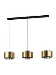 Eglo Black Duglia Brass Metal Three Light Pendant Ceiling Light - Image 2 of 4